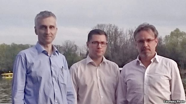 From left to right: Vencislav Bujic, Sergey Lushch, Aleksey Kochetkov, Belgrade, Serbia