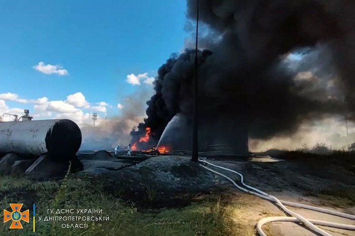 Пожежа на нафтобазі у Кривому Розі