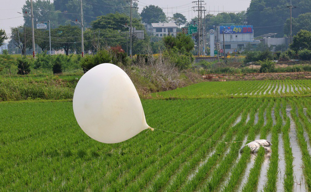 Повітряна куля зі сміттям з КНДР приземлилася на рисовому полі в північно-західному прикордонному окрузі Ганхва Південної Кореї