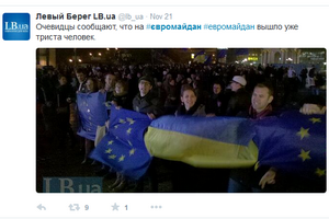 Евромайдан вызвал бум "Твиттера" в Украине