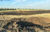 Російська авіабомба знищила 60 га пшеничного поля на Харківщині