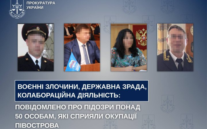 Повідомлено про підозри понад 50 особам, які сприяли окупації Кримського півострова