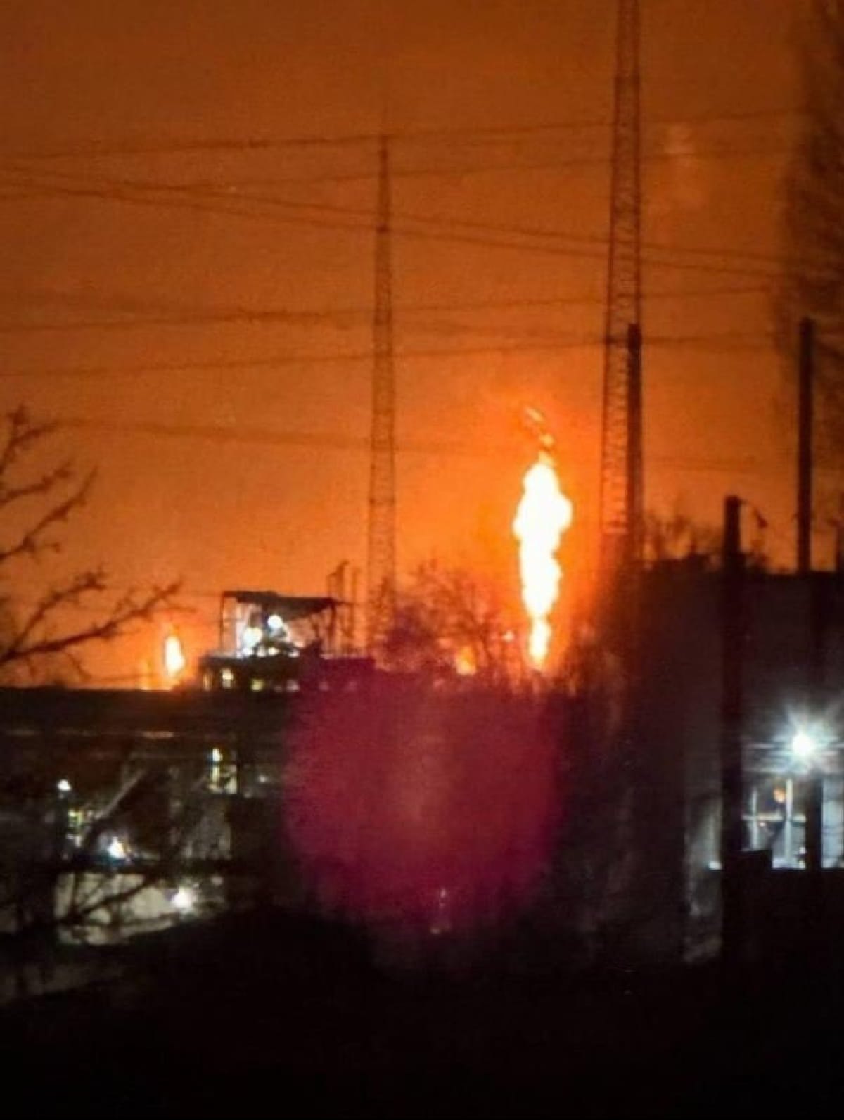 Пожежа на заводі «Тольяттіазот» унаслідок влучення дрона 21 березня 2026 р.