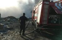 Возле взлетной полосы "Борисполя" загорелась незаконная свалка мусора