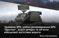 Сили оборони уразили ворожий ЗРК, район зосередження БРК “Бастіон”, вузол зв’язку та об’єкти логістики
