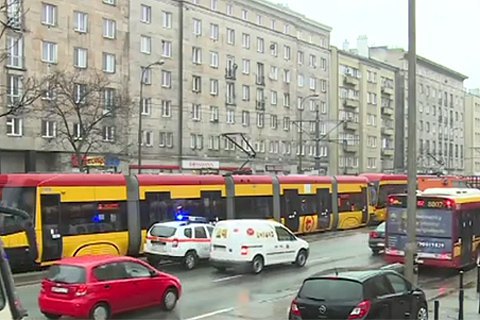В Варшаве столкнулись три трамвая, есть пострадавшие