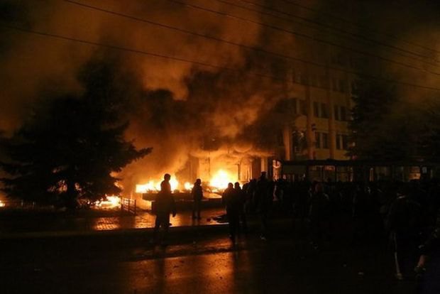Пожар в здании Хмельницкого управлния СБУ