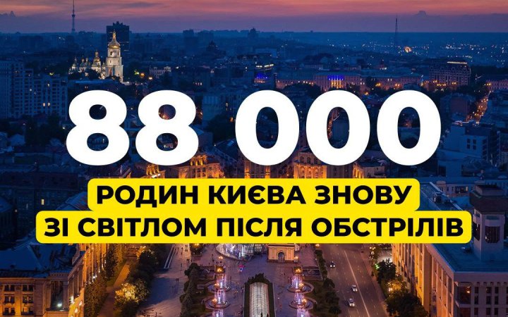 У Києві повернули світло для 88 тисяч осель Деснянського району після обстрілу