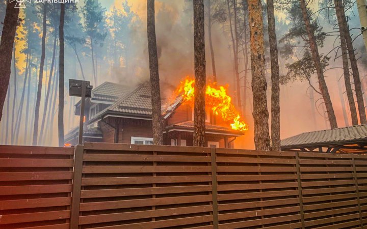 Через обстріл Вовчанської громади згорів ліс і десятки приватних будинків