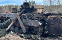У Київській області сили оборони впритул розстріляли колону російської бронетехніки