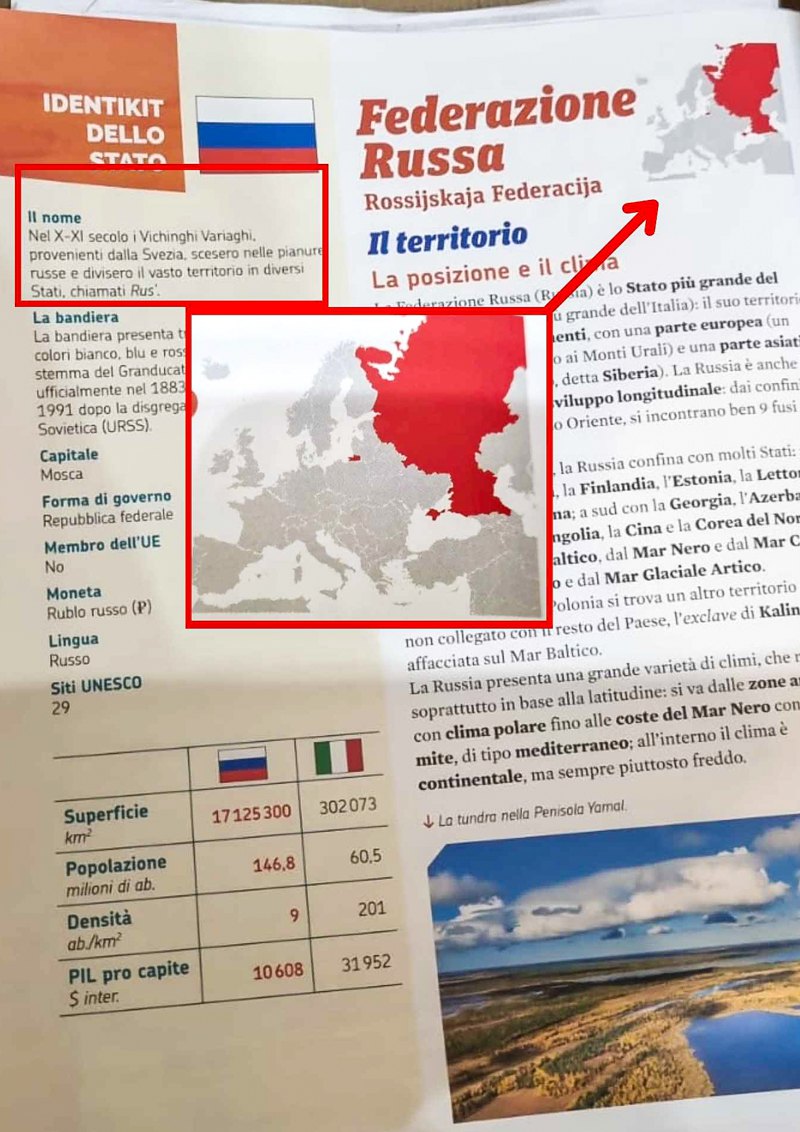 сторінка з <i>Geografia Ieri e Oggi</i>