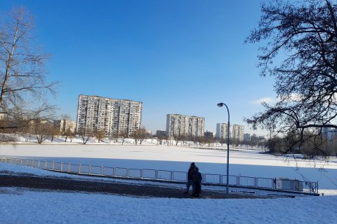 На озере Тельбин в Киеве женщина провалилась под лед во время катания на коньках