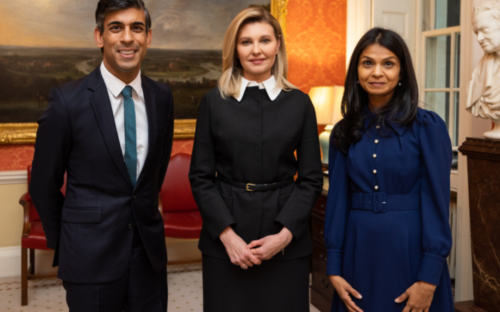 Зеленська зустрілася у Лондоні з британським прем'єром і його дружиною