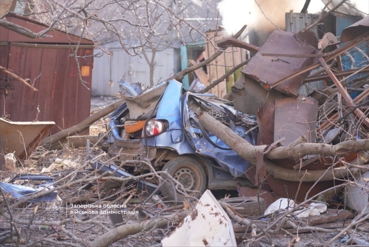 наслідки російського обстрілу Запоріжжя 14 березня 2026 року