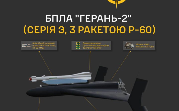 Розвідка опублікувала дані нової модифікації російської "Герані" з авіаракетою Р-60