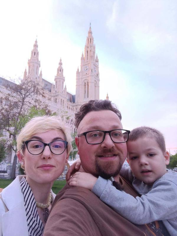 Тетяна Шпайхер із чоловіком та сином.