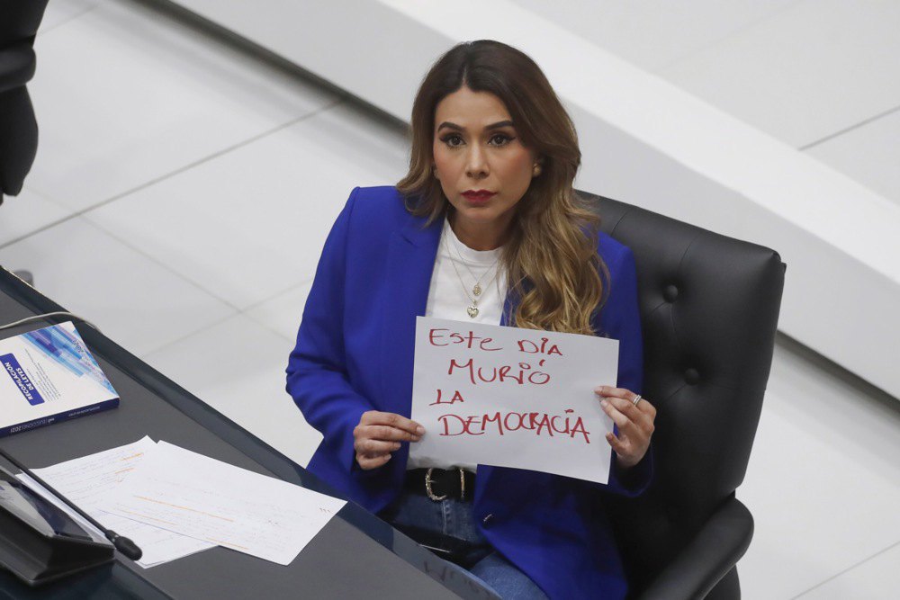 Марсела Вільяторо з Націоналістичного республіканського альянсу: “Демократія в Сальвадорі померла!”.