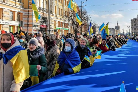 С флагами Украины и УПА: в Харькове прошел Марш единства