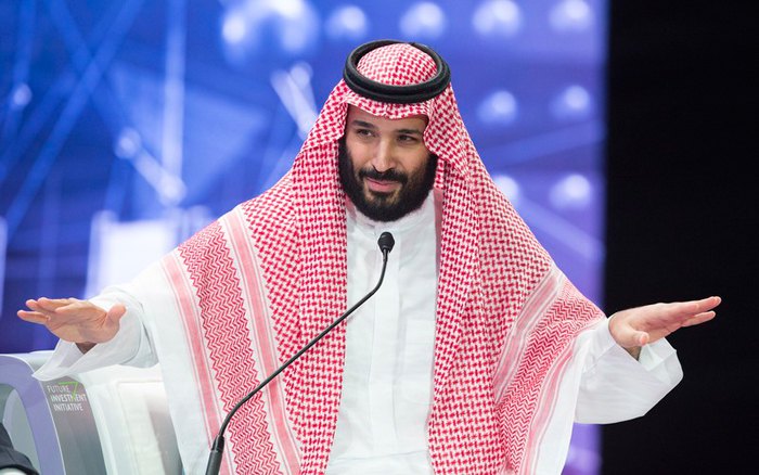 Принц-спадкоємець Саудівської Аравії Мухаммед ібн Салман під час пресконференції в Ер-Ріяді.