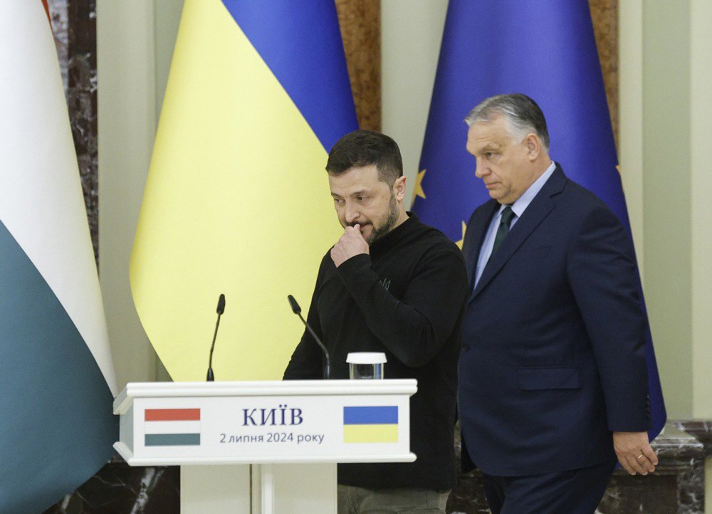 Віктор Орбан і Володимир Зеленський перед спільною пресконференцією після зустрічі в Києві
