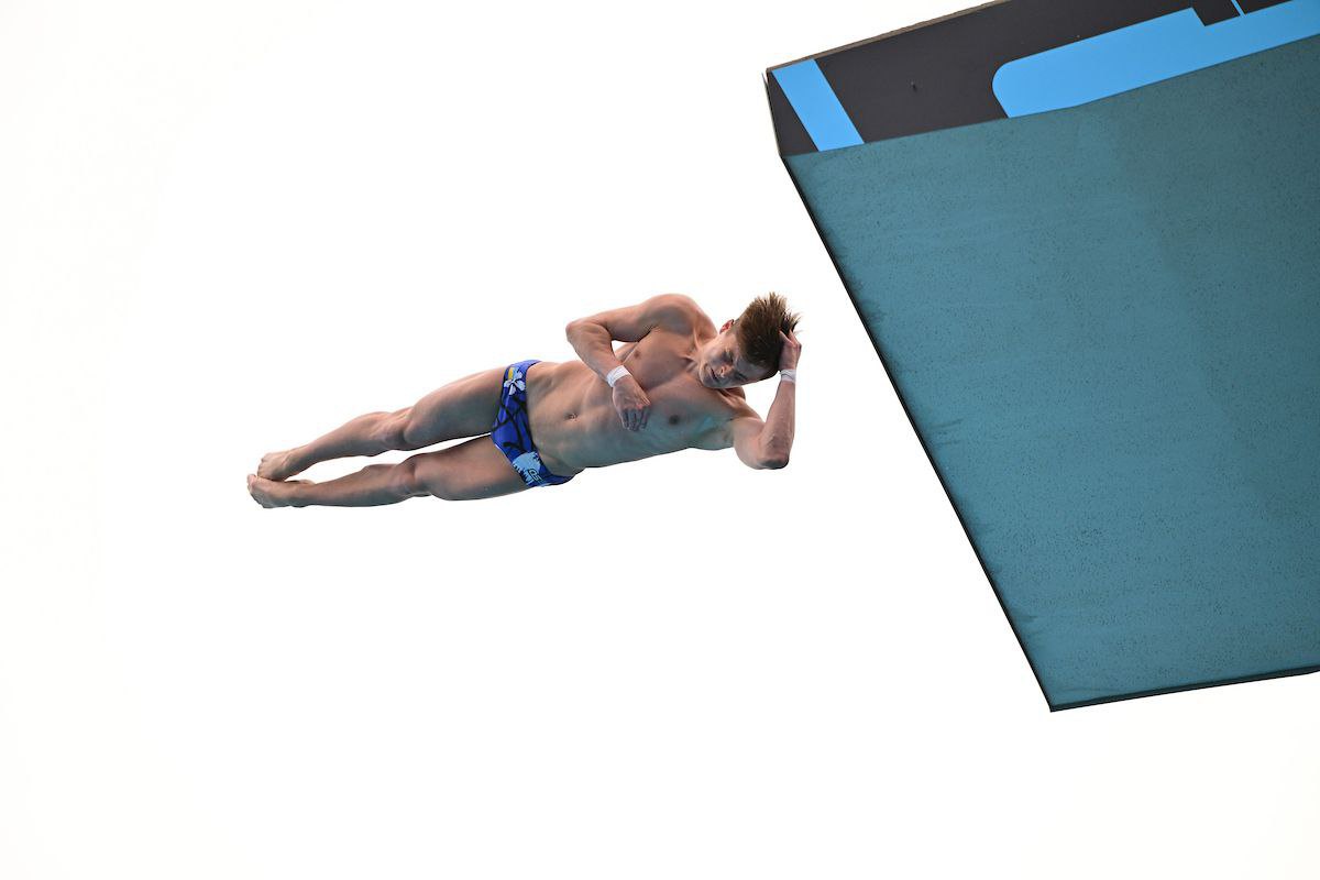 Український стрибун Олексій Середа виступає на Чемпіонаті Європи