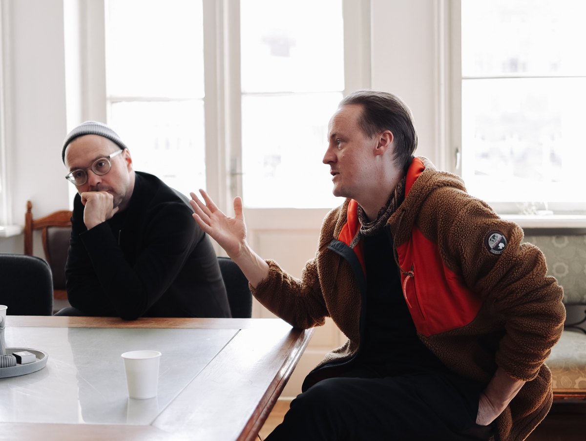 Репетиція вистави 'Україноманія', режисер Ян-Крістоф Гокель та шефдраматург Віденського національного тетру Тобіас Шусте.