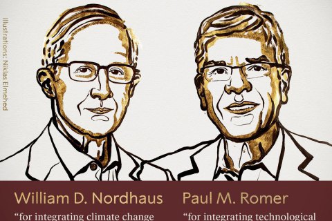Нобелівську премію з економіки вручили американцям Вільяму Нордхаусу і Полю Ромеру