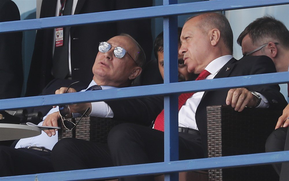 Путін і Ердоган під час відкриття Міжнародного авіаційно-космічного салону під Москвою, 27 серпня 2019 року.