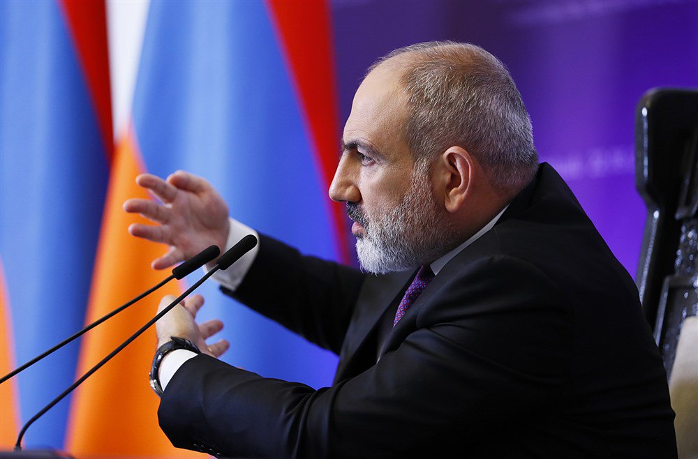 Нікол Пашинян під час пресконференції в Єревані, 22 травня 2023.