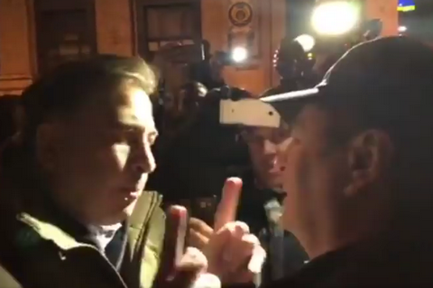 Саакашвили ночью поругался с начальником райуправления полиции Киева