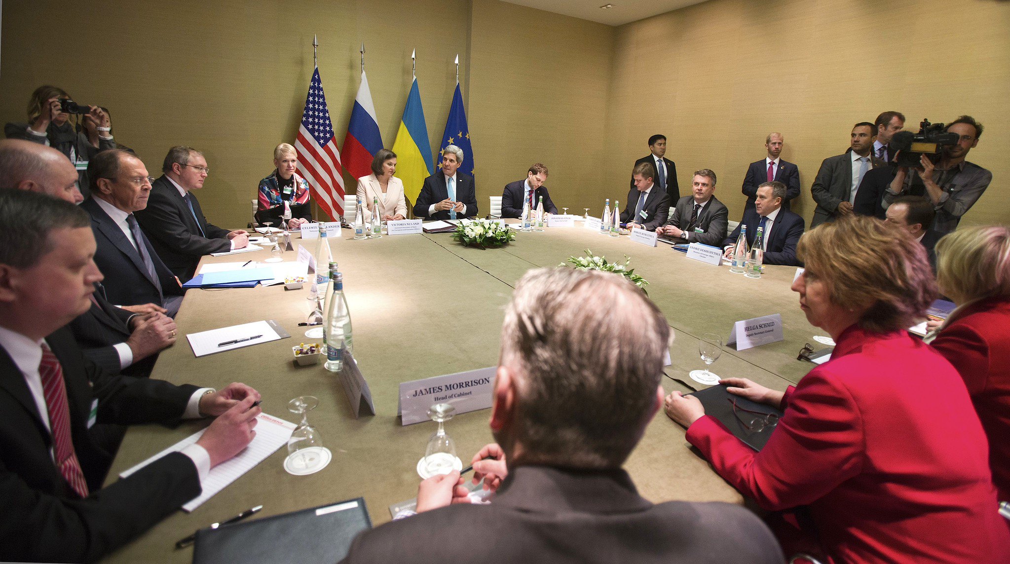США, Росія, Україна та ЄС проводять чотиристоронню зустріч у Женеві, квітень 2014 року.
