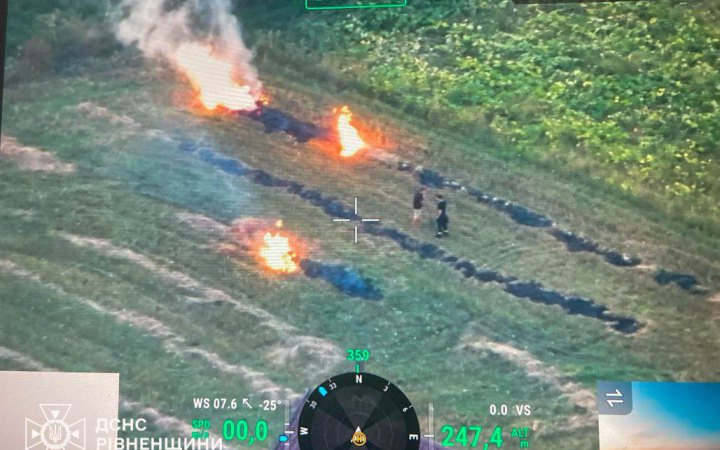 На Рівненщині під час чергового повітряного моніторингу виявили паліїв сухої трави 