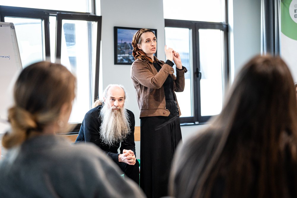 Сіна і Артур під час майстер-класу в Києві.