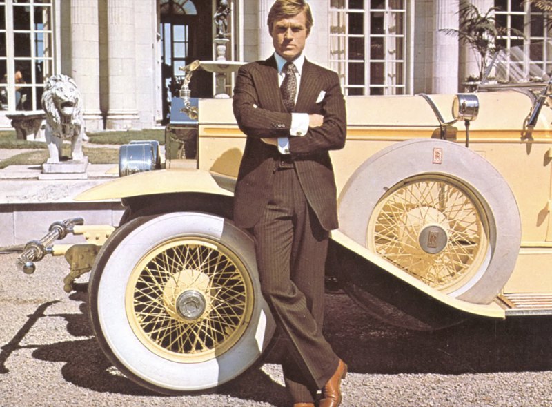 Роберт Редфорд у фільмі «Великий Гетсбі» (1974), режисер Джек Клейтон.