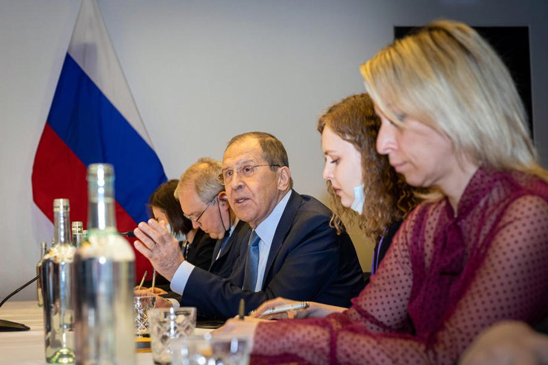 Российская делегация во время встреч стран-участниц Арктического совета в Рейкьявике , 19 мая 2021