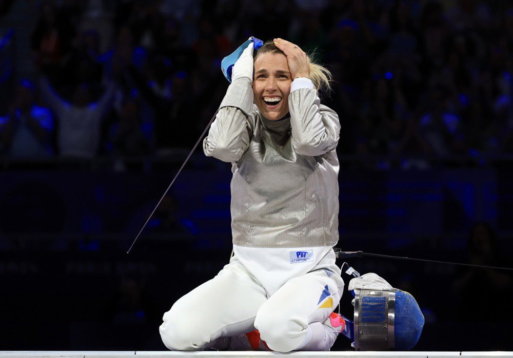 Ольга Харлан після перемоги у фіналі Олімпійських ігор-2024.