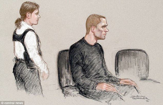 Павел Лапшин в суде. Автор рисунка: Джулия Куэнзлер