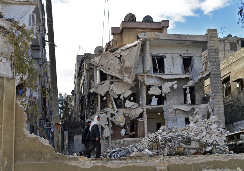 Зруйновані будівлі в районі Ансарі, Алеппо, Сирія, 26 лютого 2014 року.