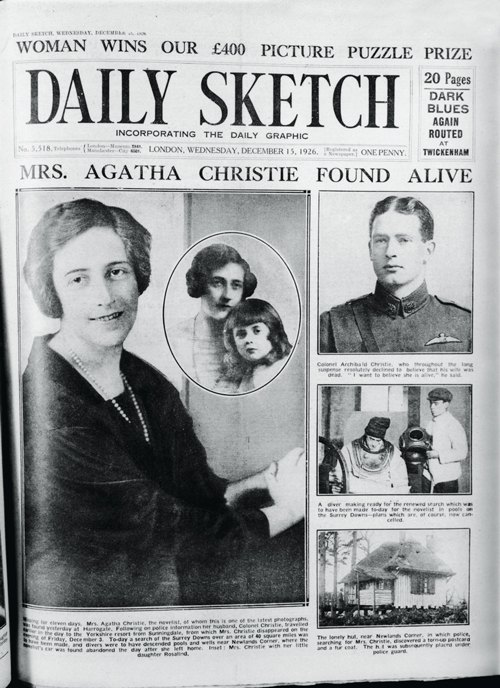 Стаття про зникнення письменниці, опублікована у виданні Daily Sketch, 1926 р.