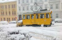 Во Львове трамваи не смогли выехать на маршруты 