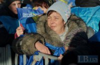 Участники митинга ПР в Киеве не собираются оставаться на ночь