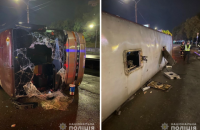 В Киеве перевернулся автобус из Молдовы, пострадали восемь пассажиров
