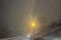 Сильний снігопад паралізував дорожній рух у Києві