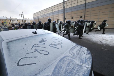 У Росії 31 січня на акціях протесту у 86 містах затримано понад 5,3 тис. осіб