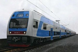 В Харьков доставили двухэтажный поезд Skoda