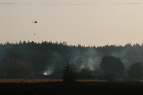 На Харьковщине наблюдаются отдельные очаги тления, пожарные задействовали два самолета и вертолет