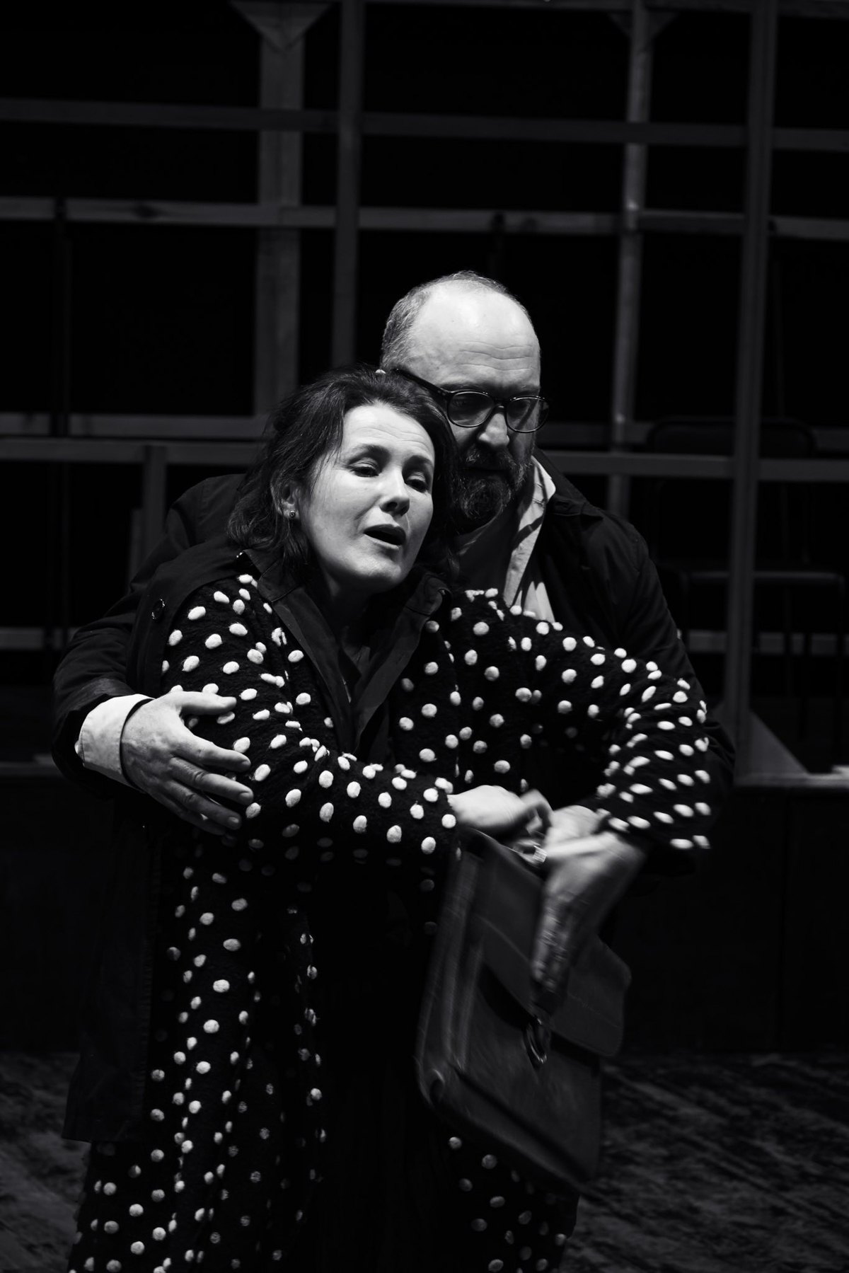 Репетиція вистави 'Будівничий Сольнес', на фото Наталя Доля й Олександр Кобзар.