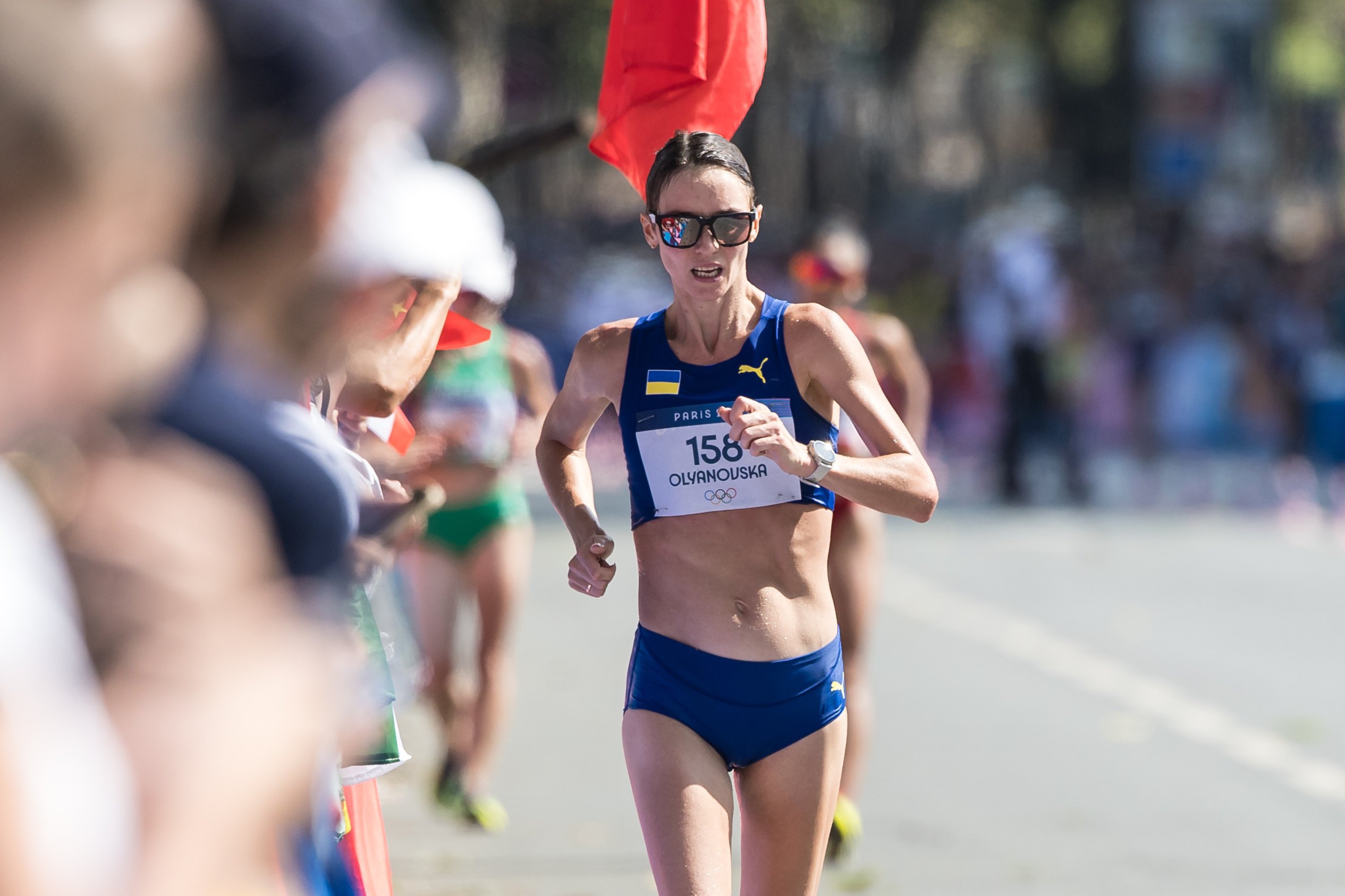 Українська атлетка Людмила Оляновська під час виступу на Олімпіаді-2024.