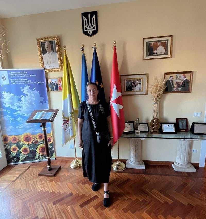 Валентина Щербина під час поїздки до Ватикану.