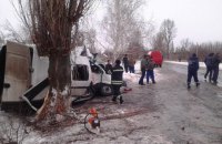 В Луганской области маршрутка с пассажирами въехала в дерево